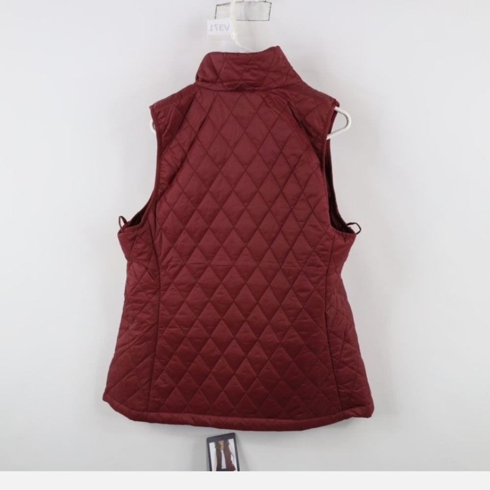 Lands' End Women's Quilted Vest - Burgundy NWT - Picture 4 of 7